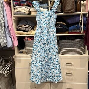 Draper James Blue and White Floral Maxi Dress